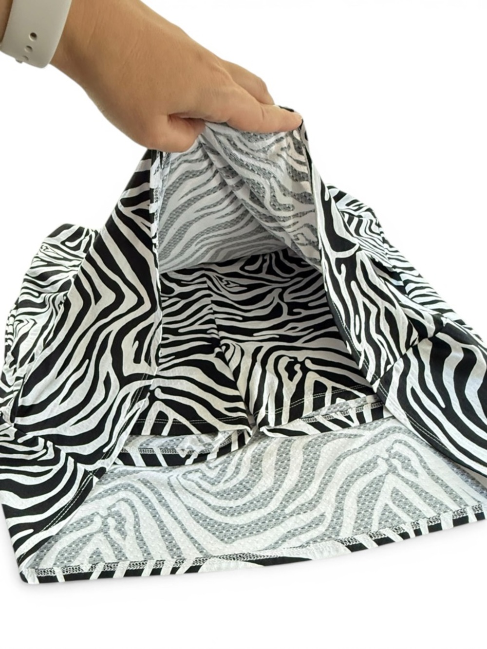 IBKUL Womens Cecilia Print Skort Black White Size L Golf Layered NWT - Picture 9 of 11